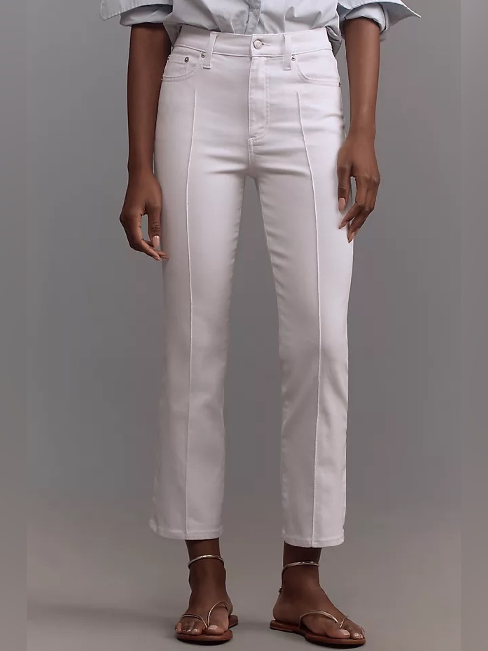 Pistola Lennon High Rise Crop Flare Jeans White Size 25